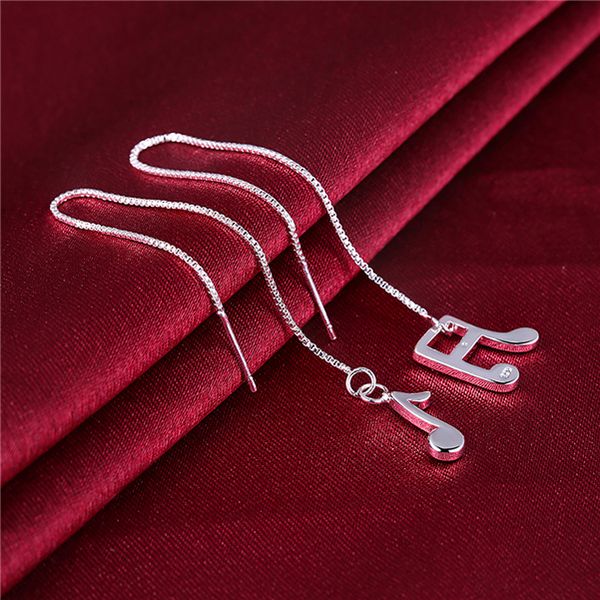 

women's sterling silver plated sound symbol shape earrings dangle & chandelier gsse856 fashion 925 silver plate earring gift