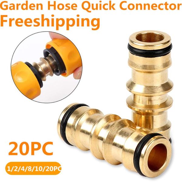 

watering equipments garden hose quick connector brass bidirectional leakproof 2-way repair tool for agriculture irrigation