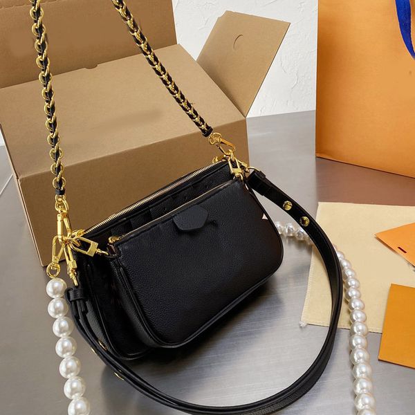 

handbag women luxurys designers bags 2021 crossbody bag genuine leather tote old flower coin purse woven strap chains beads wallet gold hard