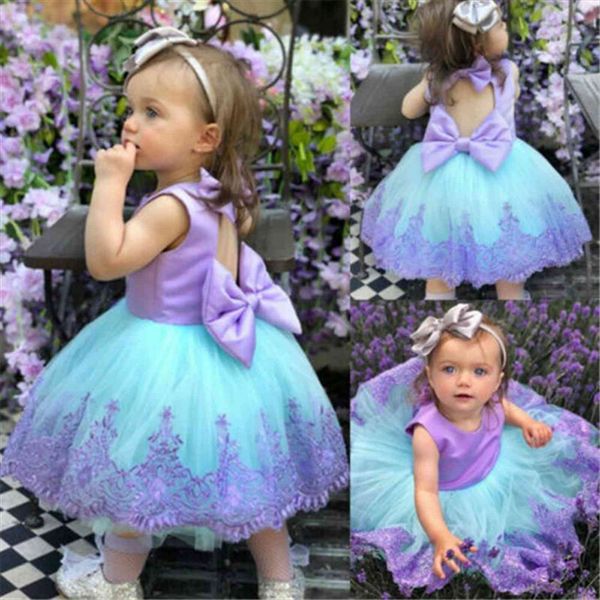

0 5y lovely kids baby girl dresses girls sleeveless ball gown back bowknot pageant party formal princess, Red;yellow