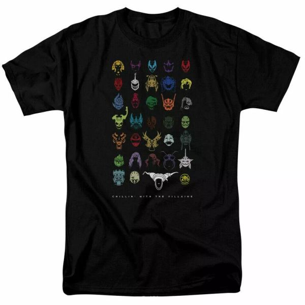 

mighty morphin power rangers villains t shirt mens licensed classic tv black, White;black
