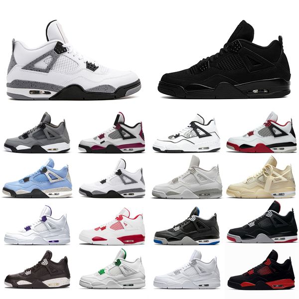 

2021 new basketball shoes 4s man white oreo cement university red blue travis sail nice olivia kim black cat taupe haze pine green pure mone