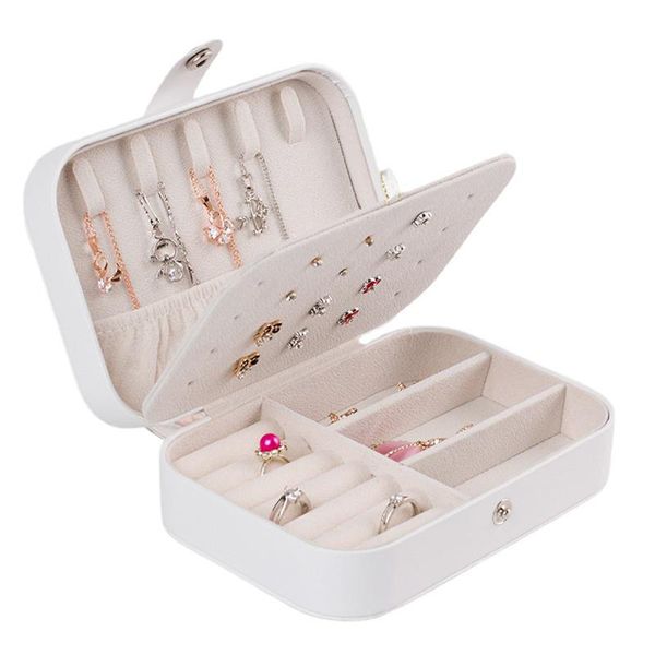 

storage boxes & bins plastic box with 2-layers small portable durable convenience useful suit for earrings rings neckleces bracelet