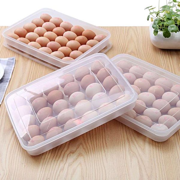 

storage bottles & jars xunzhe 30 mesh transparent egg fridge box portable outdoor anti-bloods plastic food container kitchen supplies