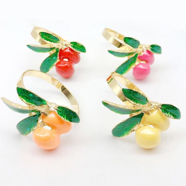 

napkin rings metal summer fruit gold holder cloth paper napkins buckle for wedding banquet dining table decoration