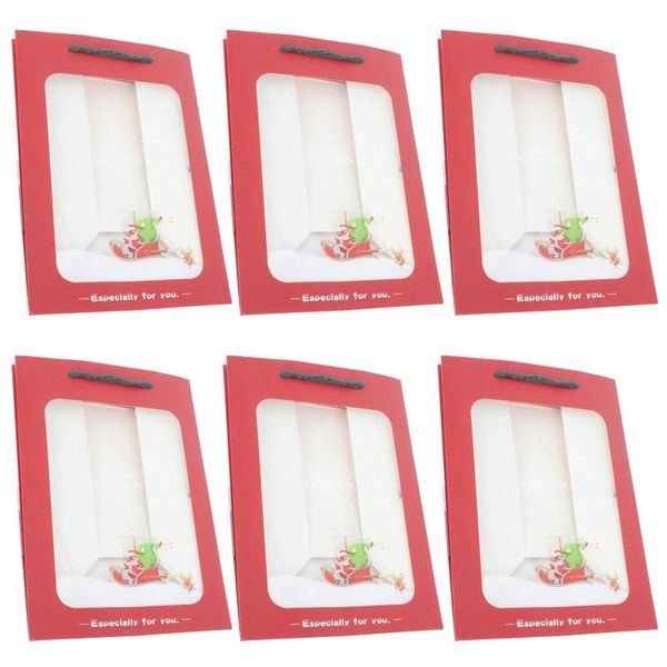 

gift wrap 6pcs chic christmas pouch thick xmas open window present bag paper