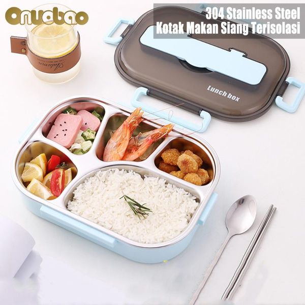 

dinnerware sets [onuobao] 304stainless steel insulated lunch box to send chopsticks spoon compartment
