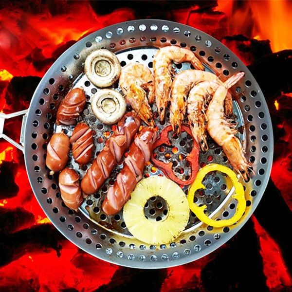 

tools & accessories stainless steel bbq grill net roast mesh non-stick vegetable baking pan