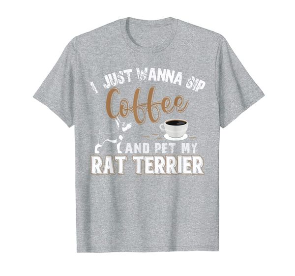 

rat terrier lover - dog and coffee enthusiast gift t-shirt, White;black