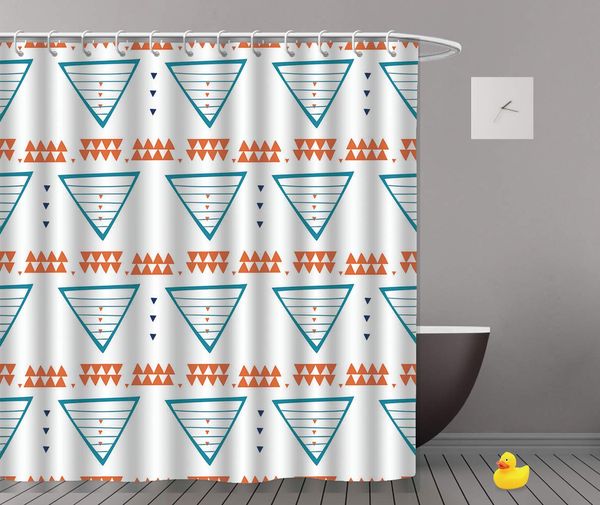 

polyester fabric floral shower curtain set with hooks creative seamless abstract geometric hipster decorative bath curtain