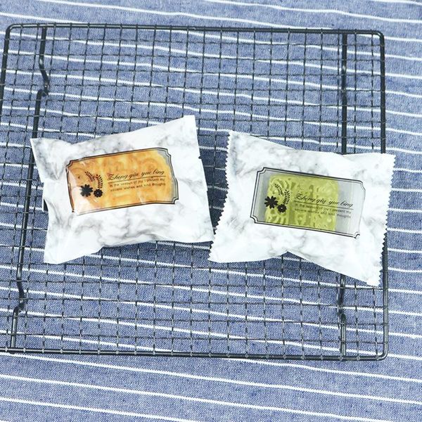 

gift wrap 100pcs year party snowflake crispy diy packaging white marble pattern black border transparent family gathering decor bags