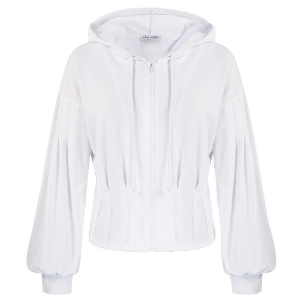 

women's jackets kk women defined waist hoodies long sleeve dropped shoulder zip-up coat hoodie student solid sweatshirt, Black;brown