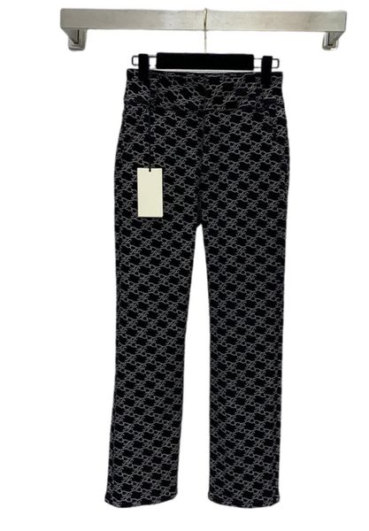 

designer jeans 2021 autumn winter fashion print panelled high brand same style pants luxury women's clothing 1209-11, Blue