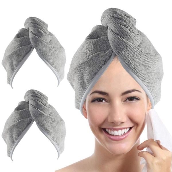 

shower caps microfiber hair fast drying dryer towel bath wrap hat quick cap turban dry lady household tool gh1202