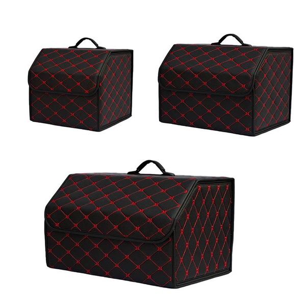 

storage baskets folding leather collapsible car trunk organizer portable box big travel bag