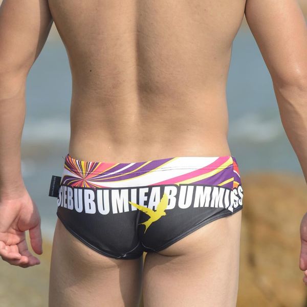 

men's swimwear fashion bathing suit men sports swimming trunks letter printing swim triangle quick drying shorts