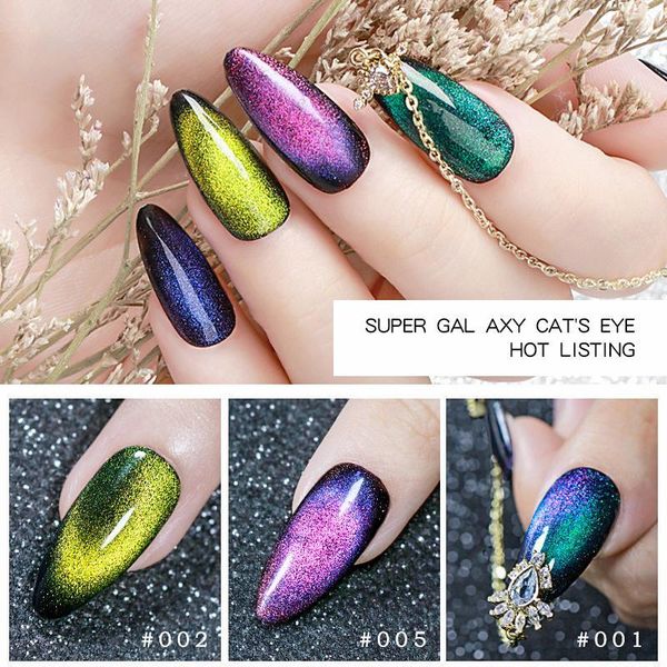 

nail polish cat eye gel 9d laser magnet varnishes soak off uv led shimmer magnetic lacquers shiny beauty design polishes