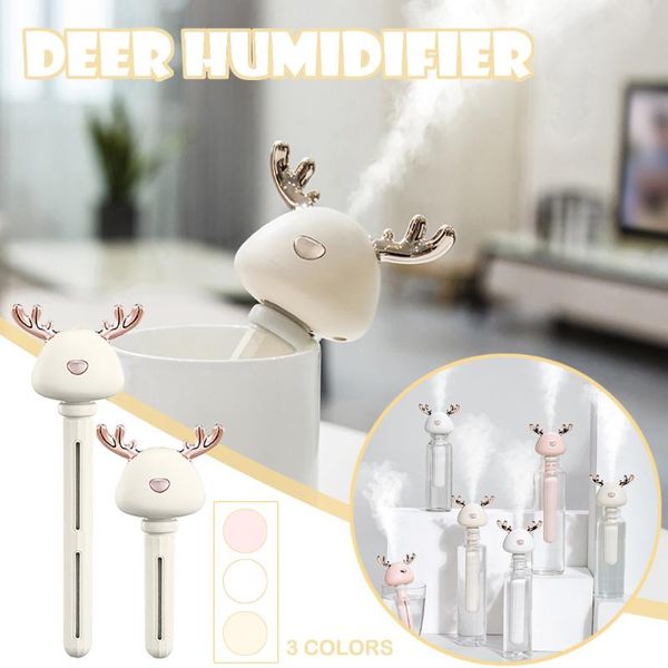 

small deer horn humidifier usb in-line bottle home office deskair circulation humidification fragrance lamps