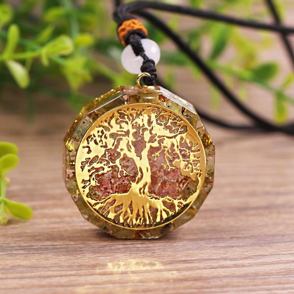 

pendant necklaces orgonite necklace tree of life energy stone reiki chakra yoga healing meditation jewelry for women, Silver
