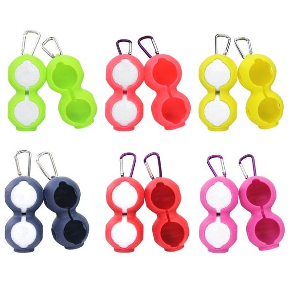 

golf training aids sport tools ball cover silicone dual protective with carabiner soft waist holder sleeve