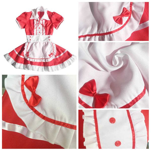 Traje de empregada japonês anime cosplay doce clássico lolita fantasia vestido de avental com as luvas das meias ajustadas Y0913