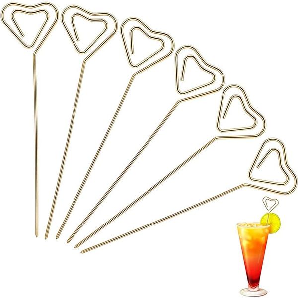 

forks 6 pieces cocktail picks reusable stainless steel toothpick bar martini garnish toothpicks set for drink appetizers fruit