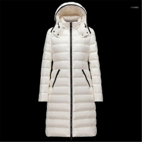 

arrivals winter women's down coat warm 90% white duck fashion plus size femalw long coats women hoodies1, Black
