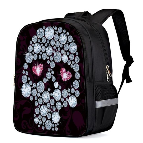 

backpack textured diamond skull schoolbag children school boy girl kindergarten
