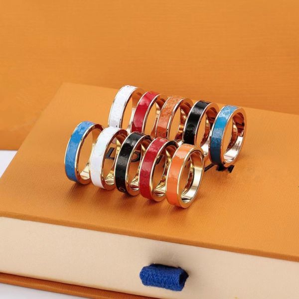 

titanium sport accessories band rings classic design male female letter ring with blue white black red orange personality