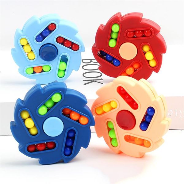 

rotating magic bean decompression toys children kids intelligence puzzle fingertip finger ball disk cube fidget toy stress relief for kids g