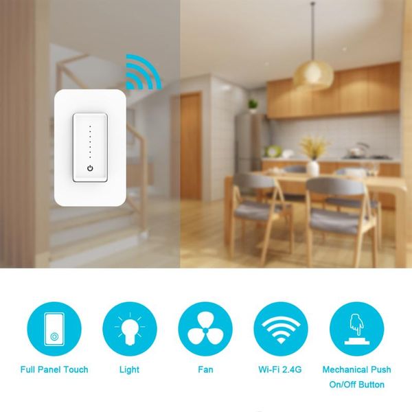 

smart home control tuya wireless wifi dimmer switch touch panel dimming wall compatible alexa google assistant voice