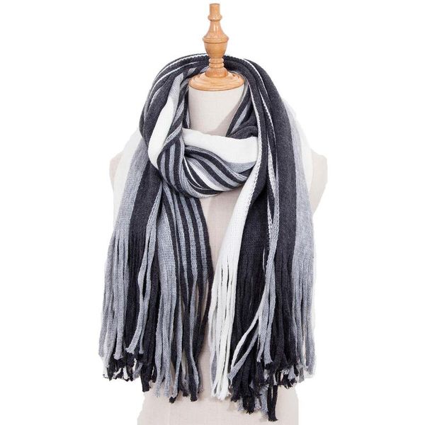 

scarves autumn and winter scarf female british imitation cashmere shawl dual-use thick couple foulard blanket, Blue;gray