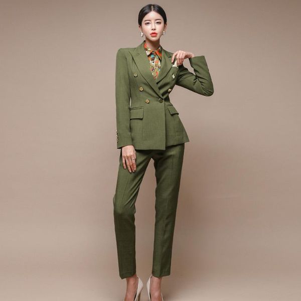 Женские костюмы Blazers Women Office устанавливает женские пиджаки, набор корейских темперамента двойной работы.