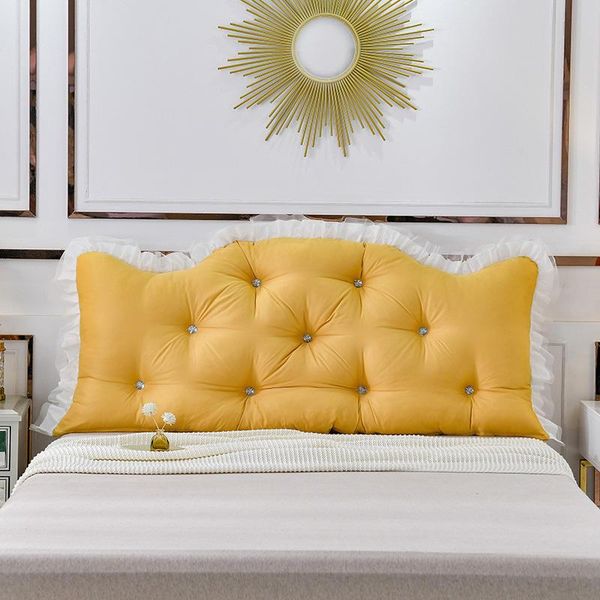 

crystal button decoration lace design independent pillow core and pillowcase combination bed large backrest cushion at home