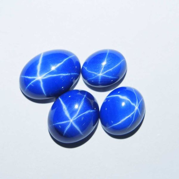 13 * 18mm 1 pezzo di laboratorio blu stella blu zaffiro pietra ovale cabochon blu stella stella rubino zaffiro anello collana creazione per le donne H1015