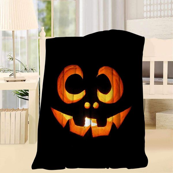 

friendly pumpkin halloween throw blankets, 3d printing artwork super soft fluffy warm solid for bed sofa microfiber blanket