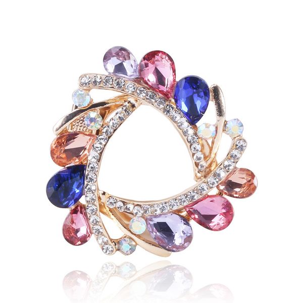 

factory new creative crystal glass high grade clothing accessories pin silk scarf button brooch christmas xmas gift