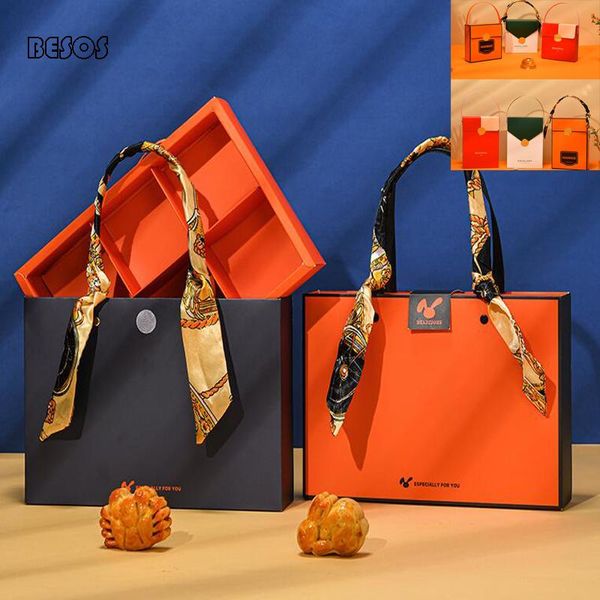 

gift wrap high grade orange large size hand printed box wedding party christmas flowers candy decorative pastry hand-held