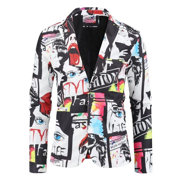 

men's suits & blazers style suit formal slim fit one button blazer business men office plus size s-4xl, White;black