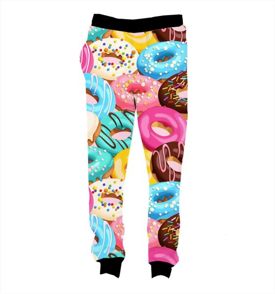 

real american us size donuts women pants 3d sublimation print string jogger sweat, Black
