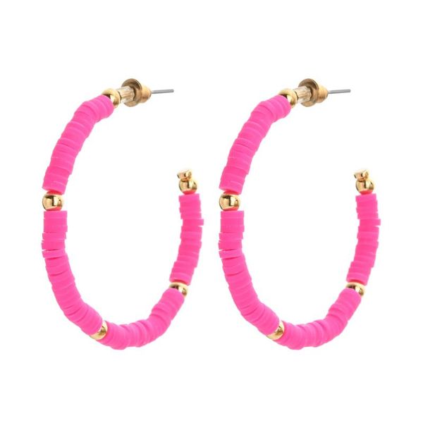 

dangle & chandelier boho color disc soft clay beads hoop earring mixed colors chip disk earrings jewelry accessories for women ear ring, Silver