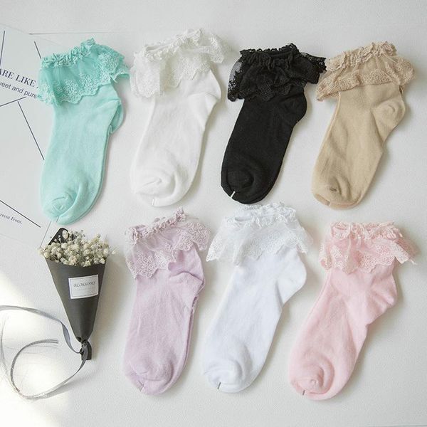 

other event & party supplies women lolita harajuku sweet retro lace ruffle short socks frilly cotton princess girls soft comfortable solid a