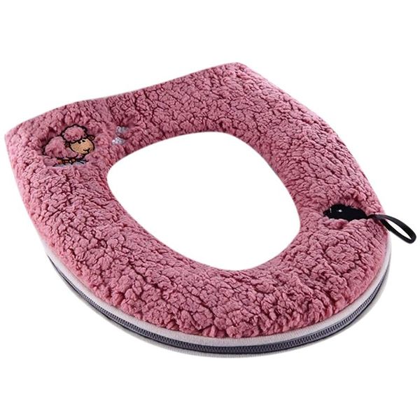 

toilet seat covers warm plush washable thicken cover pads mat with handle and zipper