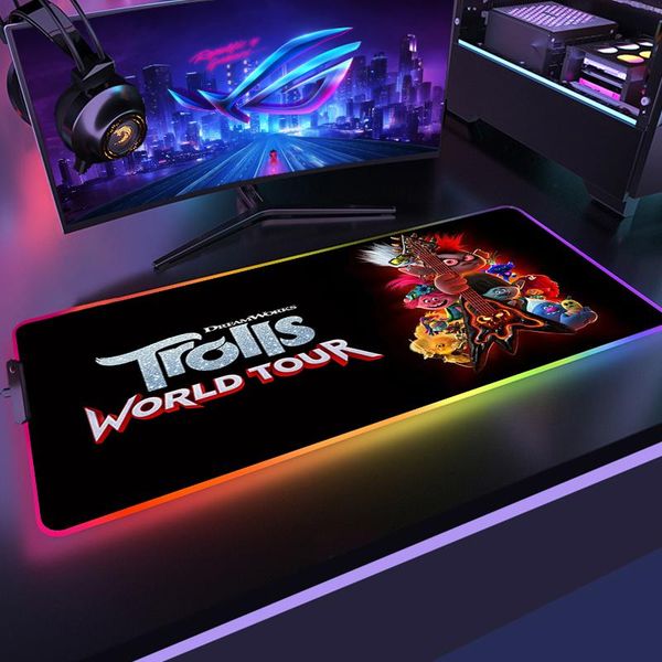 

mouse pads & wrist rests trolls world tour poppy backlit mat xxl pad gamer rgb mousepad csgo pc gaming deskgamers accessories anime
