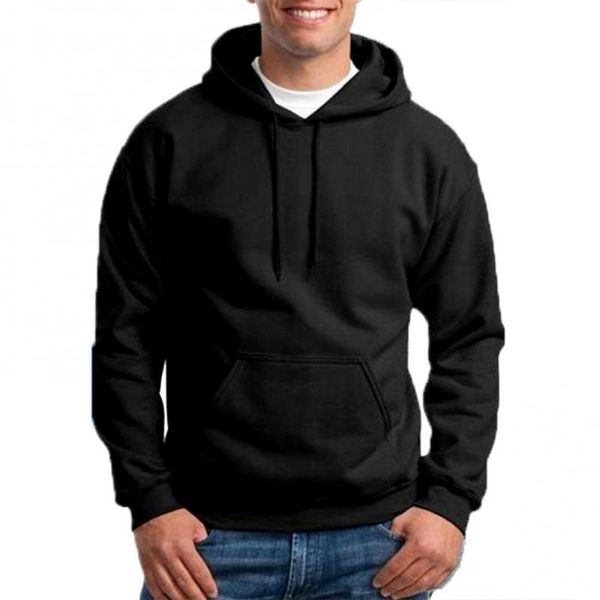 

men's hoodies & sweatshirts men long sleeve solid sports hoodie sweatshirt athletic pullover with pocket, Black