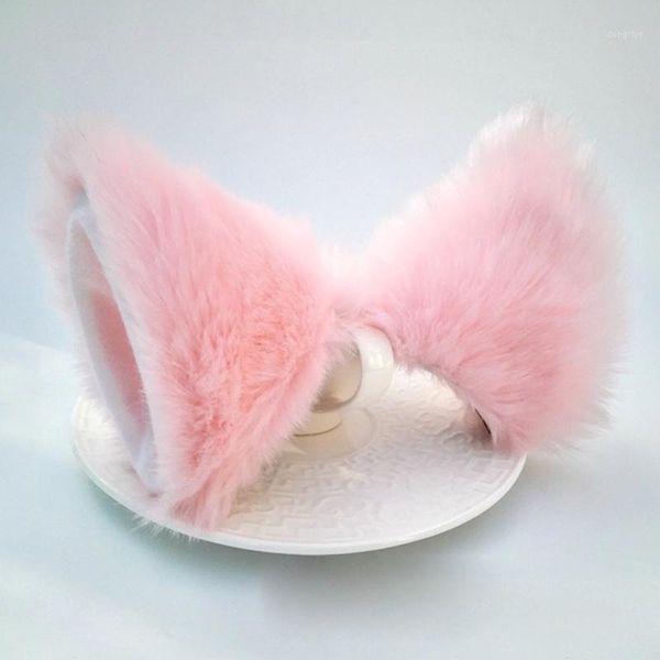 

sale cosplay party cat long fur ears anime neko costume hair clip1