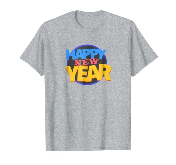 

happy new year retro style t-shirt, White;black