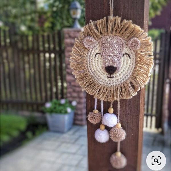 

decorative objects & figurines nordic raffia felt cloth cartoon lion hanging decorations weaving animal head ornament straw ornaments wall