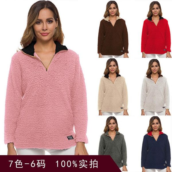 

women's hoodies & sweatshirts velvet suit 2021 autumn winter warm plush sports jacket large size wea clothes, Black