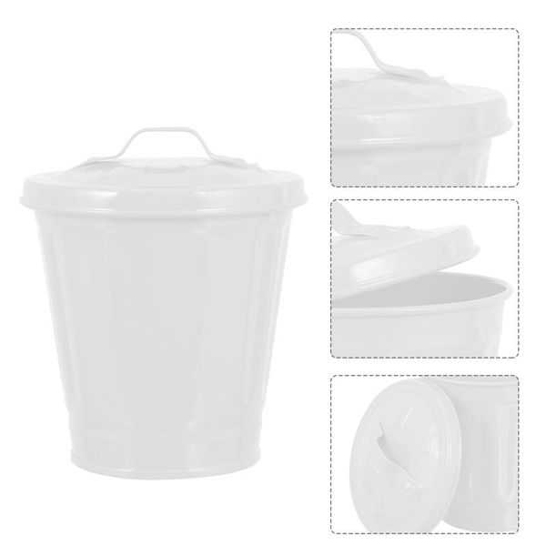 

waste bins 1pc creative tabletrash can lovely bin small flower pot with lid